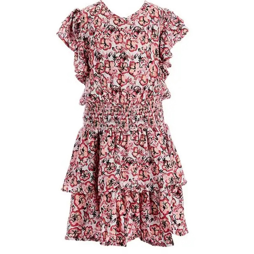 Jessica Simpson Girls Floral Cap Sleeve Dress Easter Size XL 12